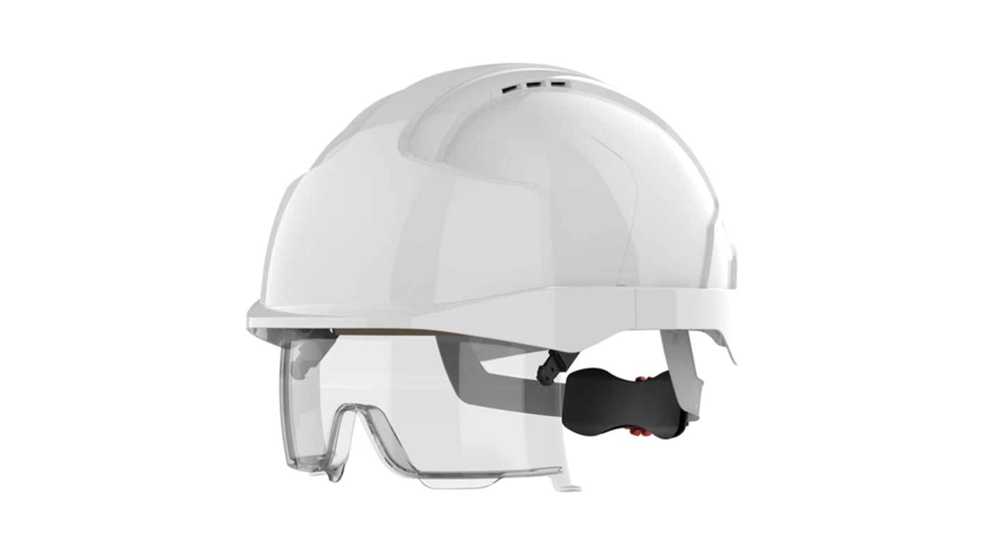 Casque de sécurité JSP Ventilé en ABS Blanc avec écran facial retractable , gamme EVOVISTAlens