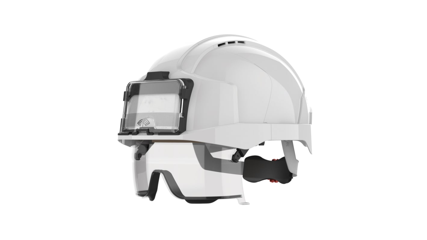 JSP EVOVISTAlens Schutzhelm belüftet , verstellbar und Augenschutz, ABS Weiß