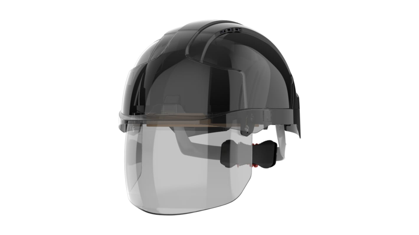 JSP EVOVISTAshield Black Safety Helmet , Adjustable, Ventilated