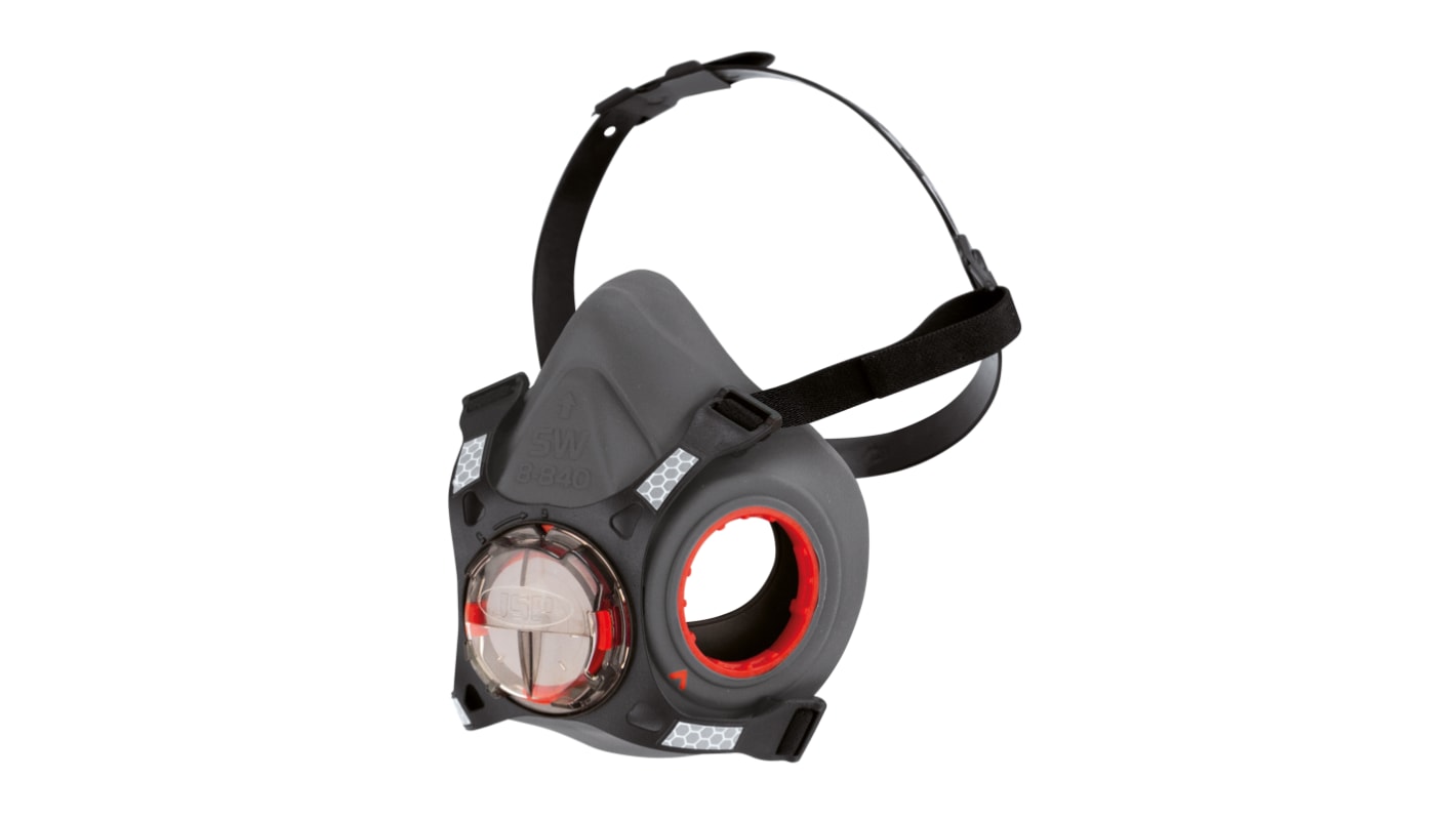 JSP BHG Series Half-Type Respirator Mask with Replacement Filters, Size Short-Wide