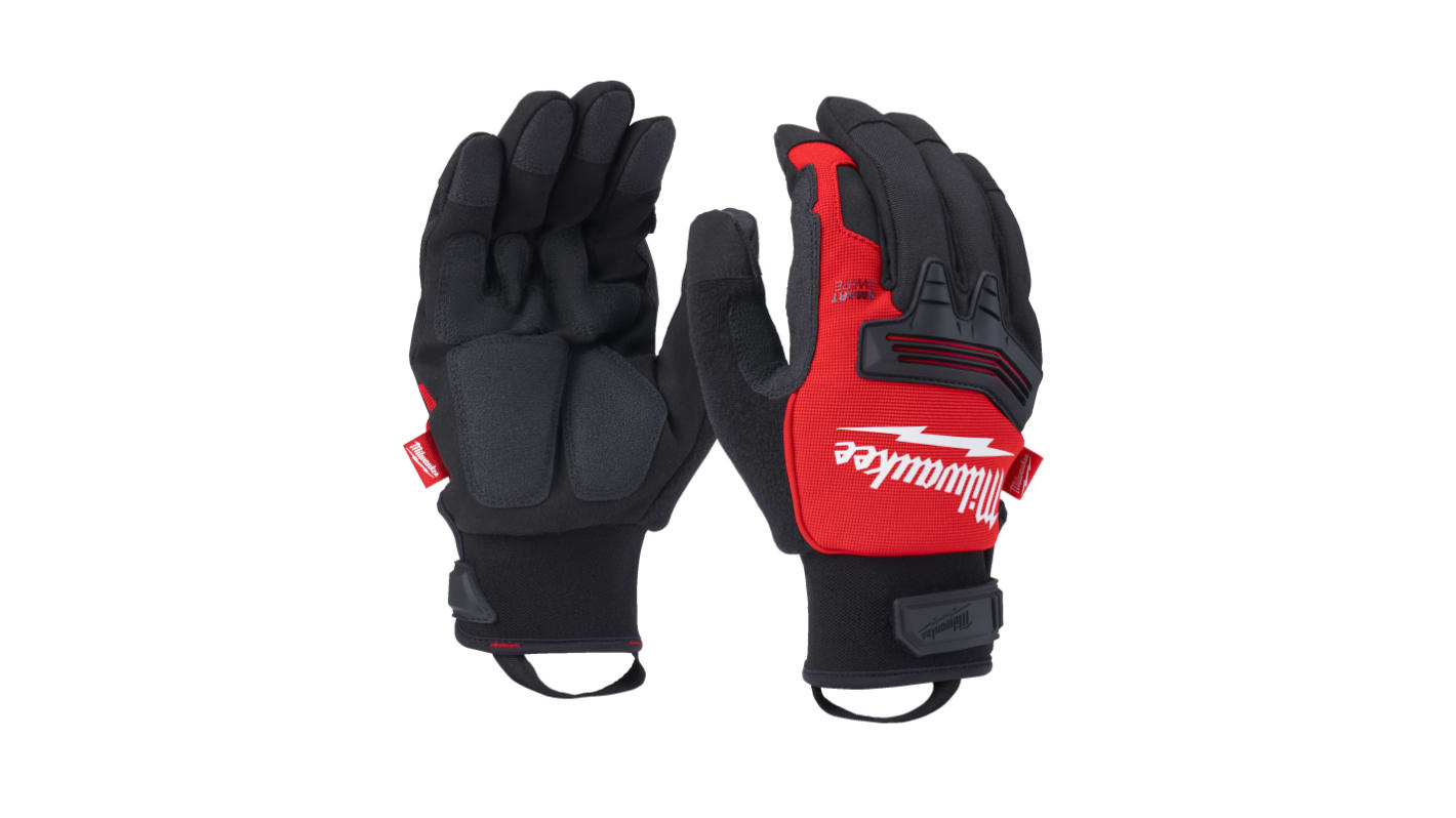 Gants de manutention Milwaukee Winter taille 10, Résistant aux coupures, Rouge