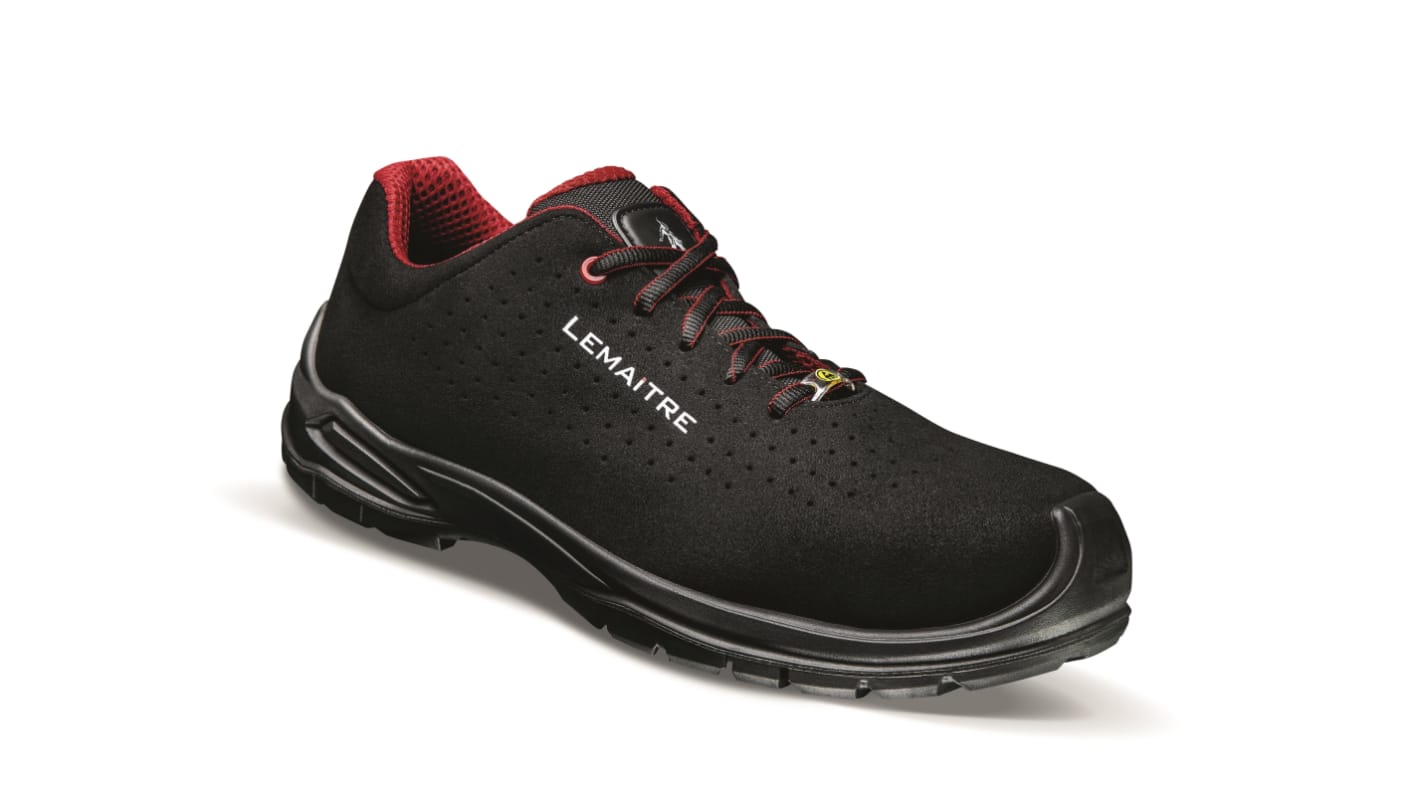LEMAITRE SECURITE ROY Unisex Black, Red Aluminium Toe Capped Safety Shoes, UK 5, EU 38