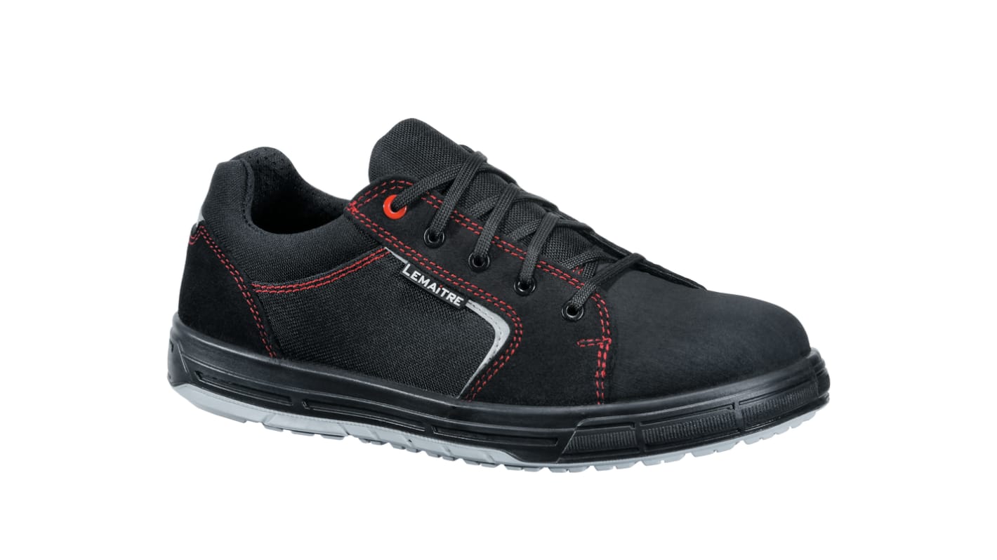 LEMAITRE SECURITE SPACE S1P Unisex Black, Grey, Red Stainless Steel Toe Capped Safety Shoes, UK 6, EU 39