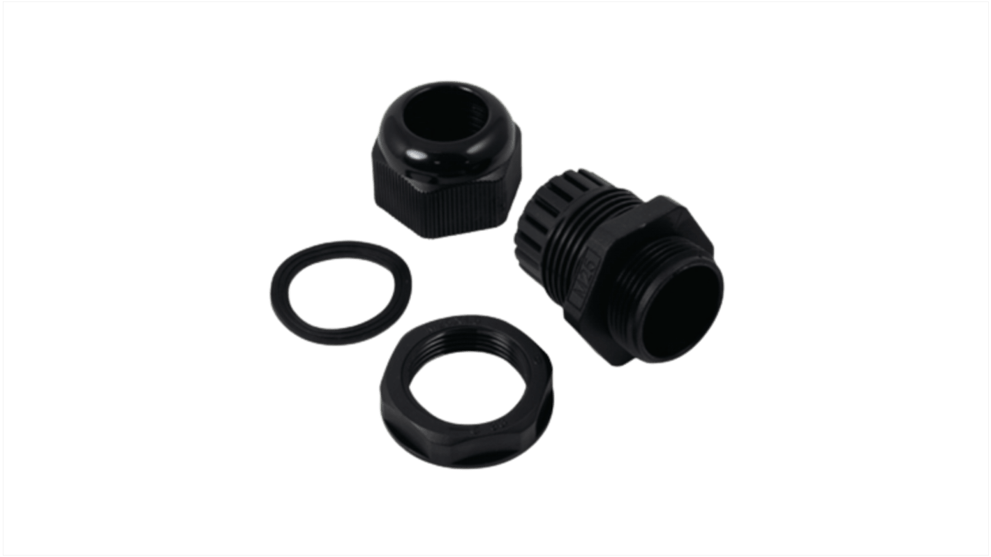 Amphenol Industrial CG Series Black Cable Gland Kit, M25 Thread, 13mm Min, 18mm Max