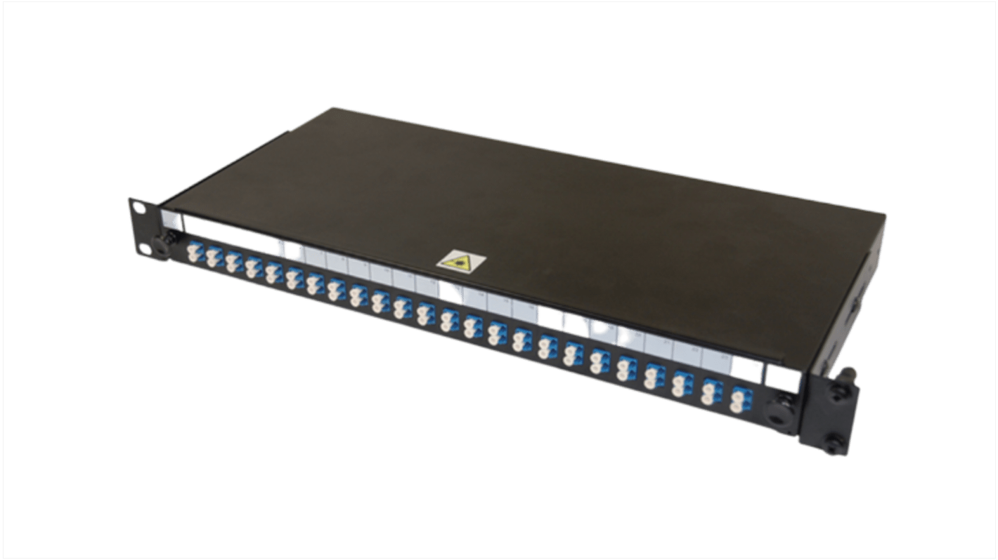 Patch Panel de fibra óptica, Amphenol Industrial, LC, 48 puertos, Modo Único, Dúplex, Rack de 1U