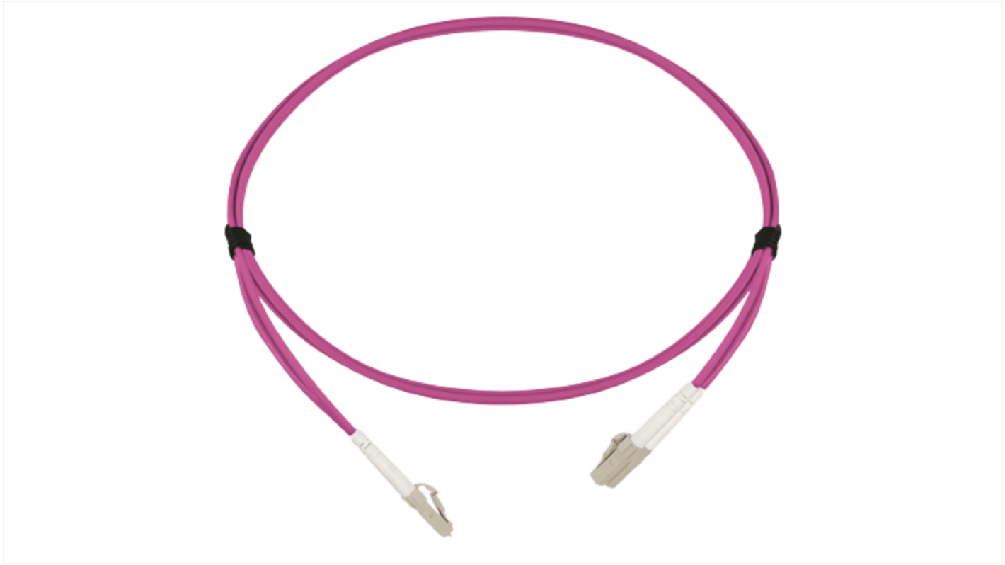 Amphenol Industrial LWL-Kabel 2m Festader OM4 2-Fasern Magenta LC LC