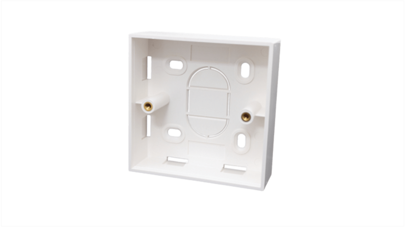 HellermannTyton Connectivity HTC White Plastic Coated ABS Back Box, Wall Mount, 1 Gangs, 86x86x27mm