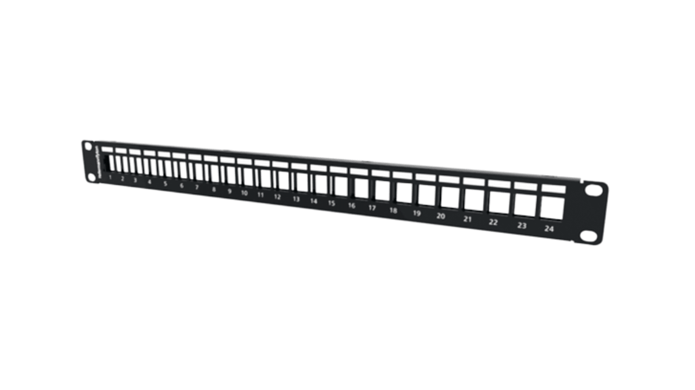 Patch panel, Amphenol Industrial, 24 porte, RJ45, Schermato, non schermato, 1U, Nero, Serie HTC