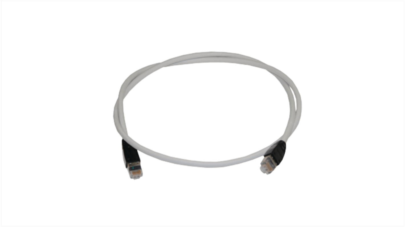 HellermannTyton Connectivity Ethernetkabel Cat.6a, 5m, Grau Verlegekabel, A RJ45 Geschirmt Stecker, B RJ45, LSZH