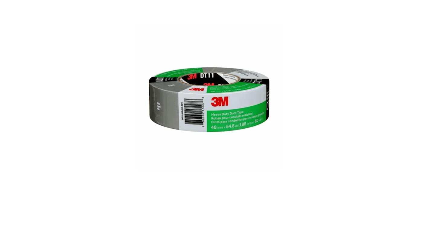 3M Heavy Duty Duct Tape DT11 DT11 Duct Tape, 54.8m x 48mm, Silver, Rubber Finish