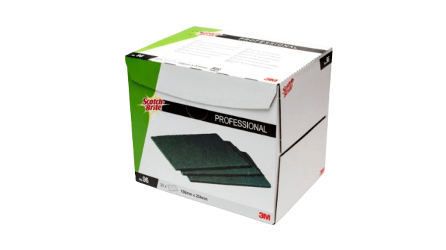 3M Green Scouring Pad 224mm x 158mm x , for Cleaning Use