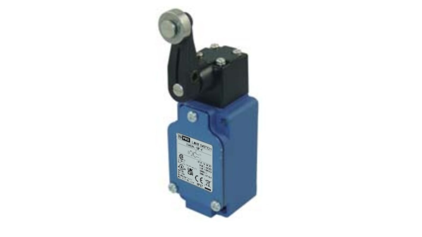 RS PRO Roller Lever Limit Switch, 1NC/1NO, IP67, SPDT, Die Cast Aluminium Housing, 600V ac ac Max, 10A Max