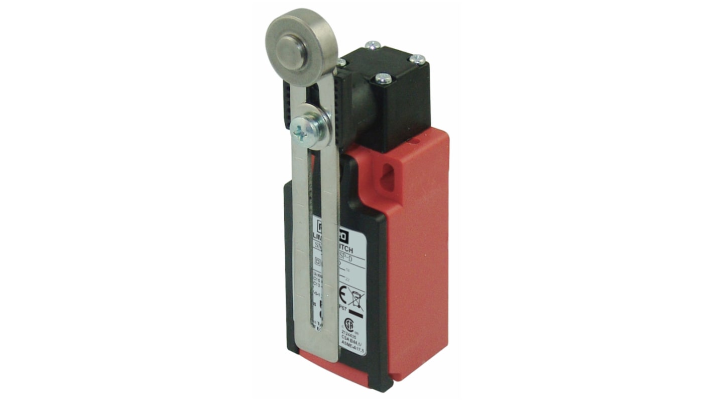 RS PRO Adjustable Roller Lever Limit Switch, 1NC/1NO, IP67, SPDT, Glass Reinforced Plastic (GRP) Housing, 250V ac ac