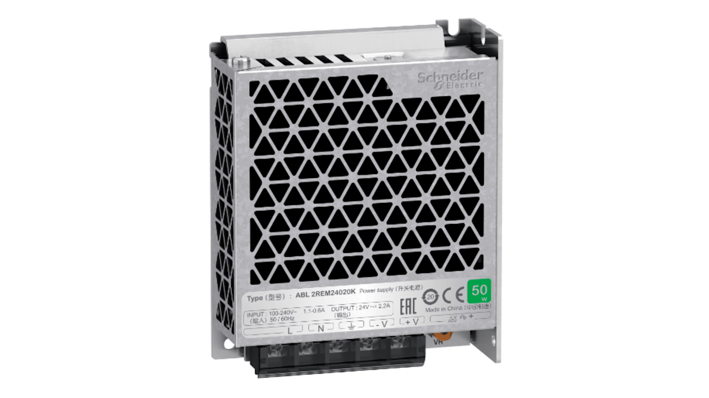 Schneider Electric Power Supply, ABL2REM24020K, 24V dc, 22A, 50W, 100 → 240V ac Input Voltage