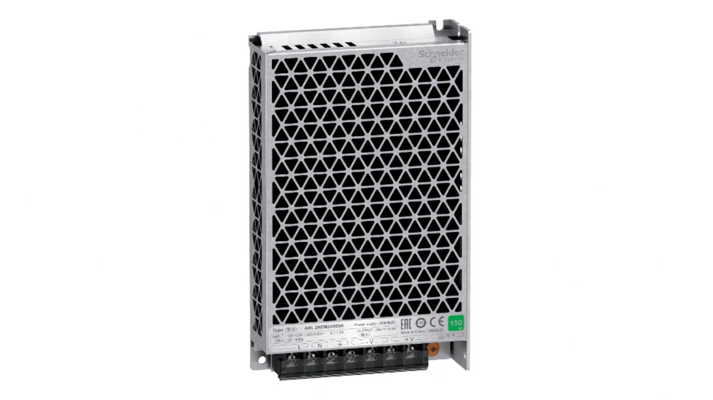 Schneider Electric Power Supply, ABL2REM24065K, 24V dc, 6.5A, 150W, 100 → 240V ac Input Voltage