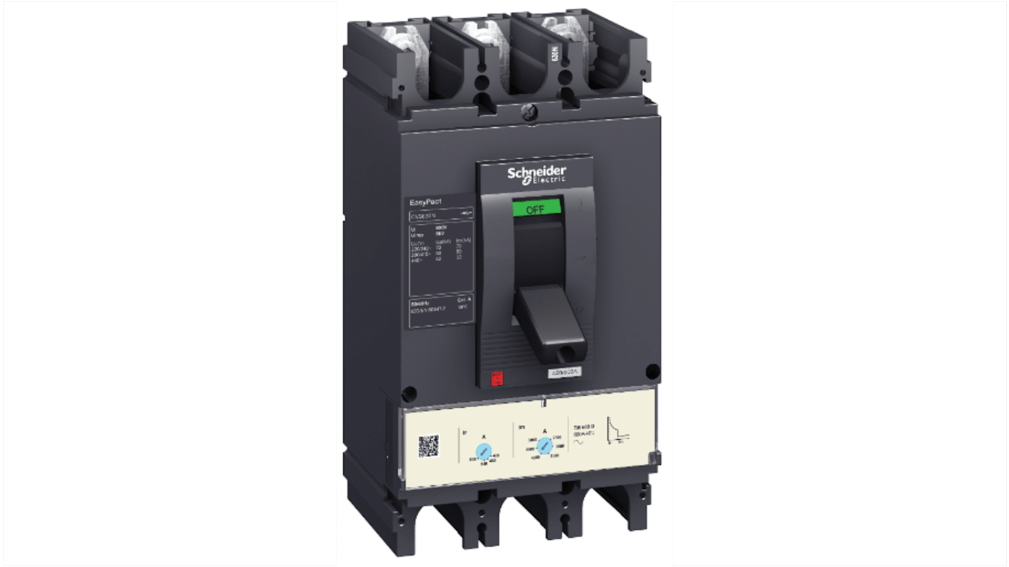 Schneider Electric EasyPact CVS400F, Leistungsschalter MCCB 3-polig, 400A / Abschaltvermögen 30 kA 415V, Fest, L. 255mm