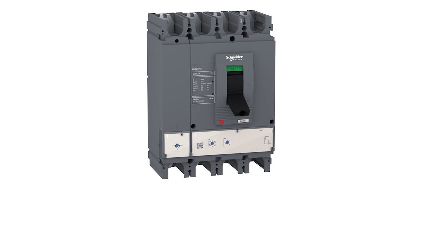 Schneider Electric EasyPact CVS400F, Leistungsschalter MCCB 4P-polig, 400A / Abschaltvermögen 30 kA, Fest, L. 255mm