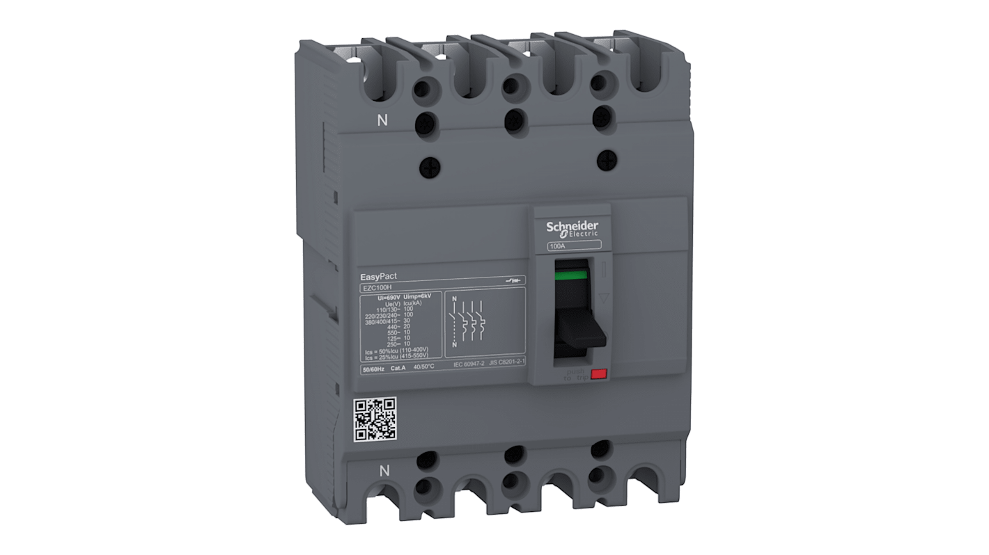 Schneider Electric EasyPact EZC250H, Leistungsschalter MCCB 4P-polig, 20A / Abschaltvermögen 10 kA 550V 250V, Fest, L.