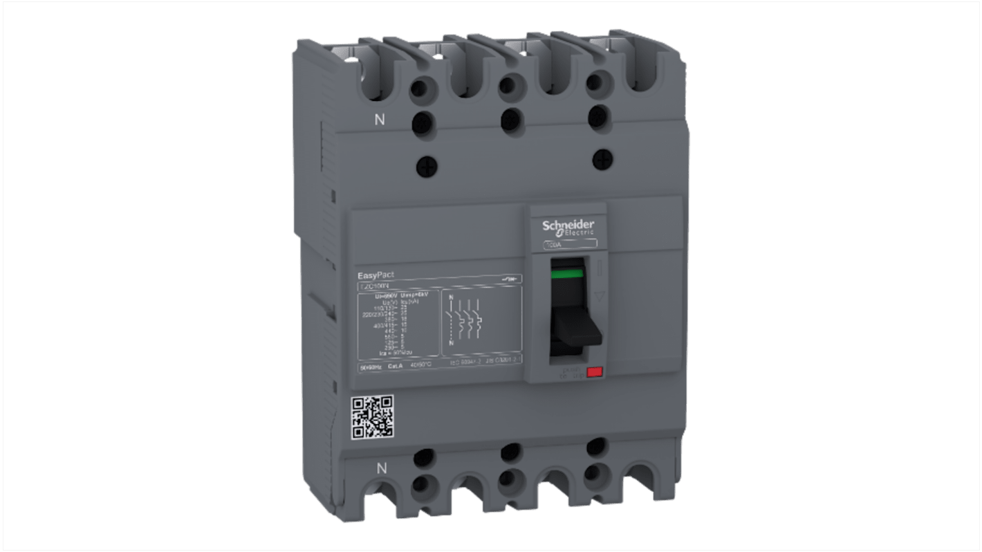 Schneider Electric EasyPact EZC250N, Leistungsschalter MCCB 4P-polig, 20A / Abschaltvermögen 5 kA 550V 250V, Fest, L.