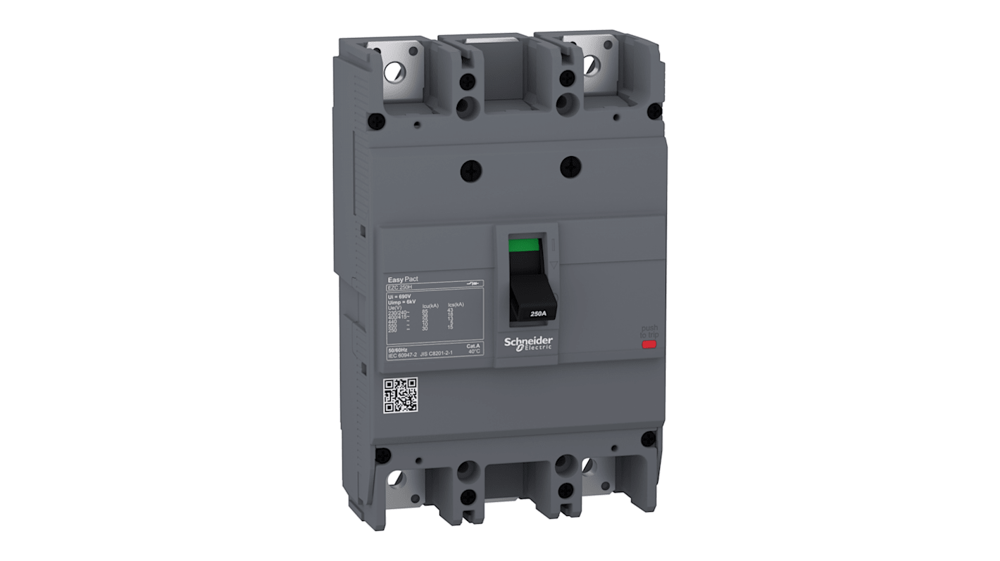 Schneider Electric EasyPact EZC250H, Leistungsschalter MCCB 2-polig, 100A / Abschaltvermögen 10 kA 550V 250V, Fest, L.