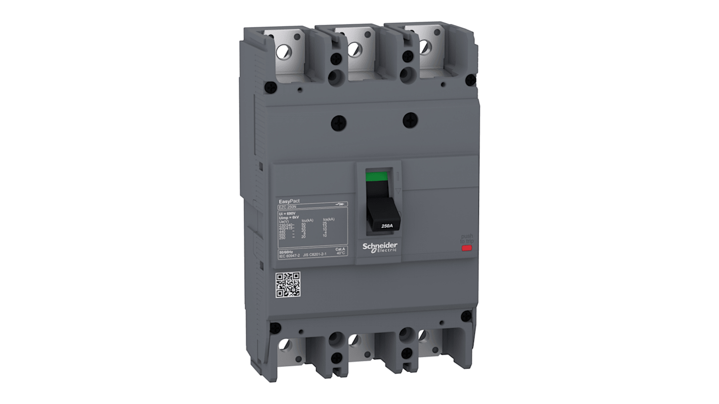 Schneider Electric EasyPact EZC250N, Leistungsschalter MCCB 3-polig, 125A / Abschaltvermögen 8 kA 550V 250V, Fest, L.