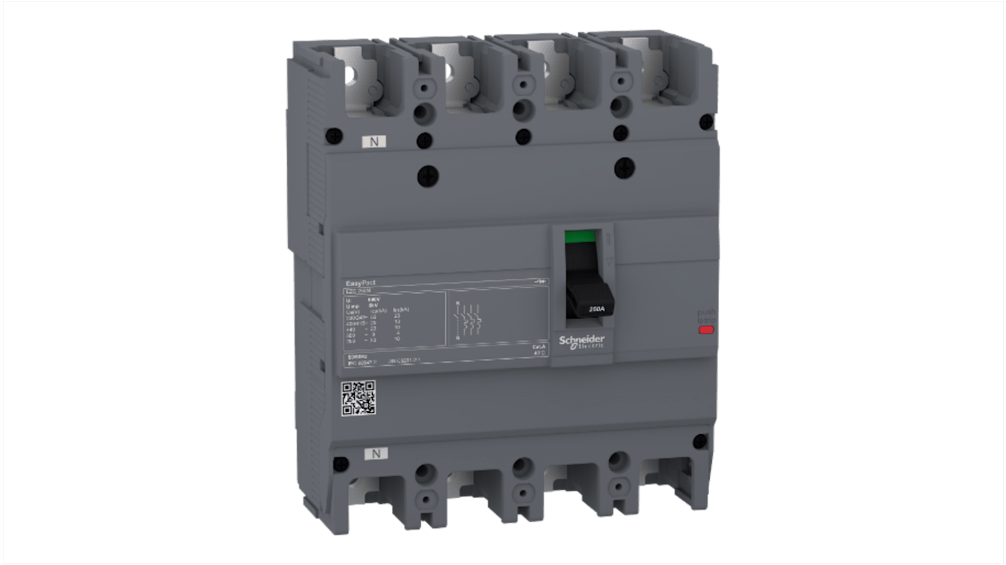 Schneider Electric EasyPact EZC, Leistungsschalter MCCB 4-polig, 80A / Abschaltvermögen 8 kA 550V 250V, Fest, L. 165mm