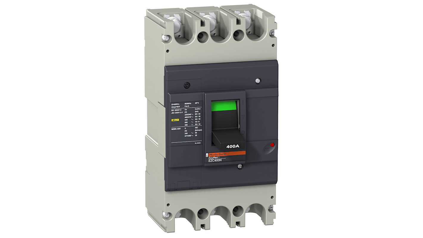 Schneider Electric Easypact EZC400N, Leistungsschalter MCCB 3-polig, 300A / Abschaltvermögen 36 kA 440V 250V, Fest, L.