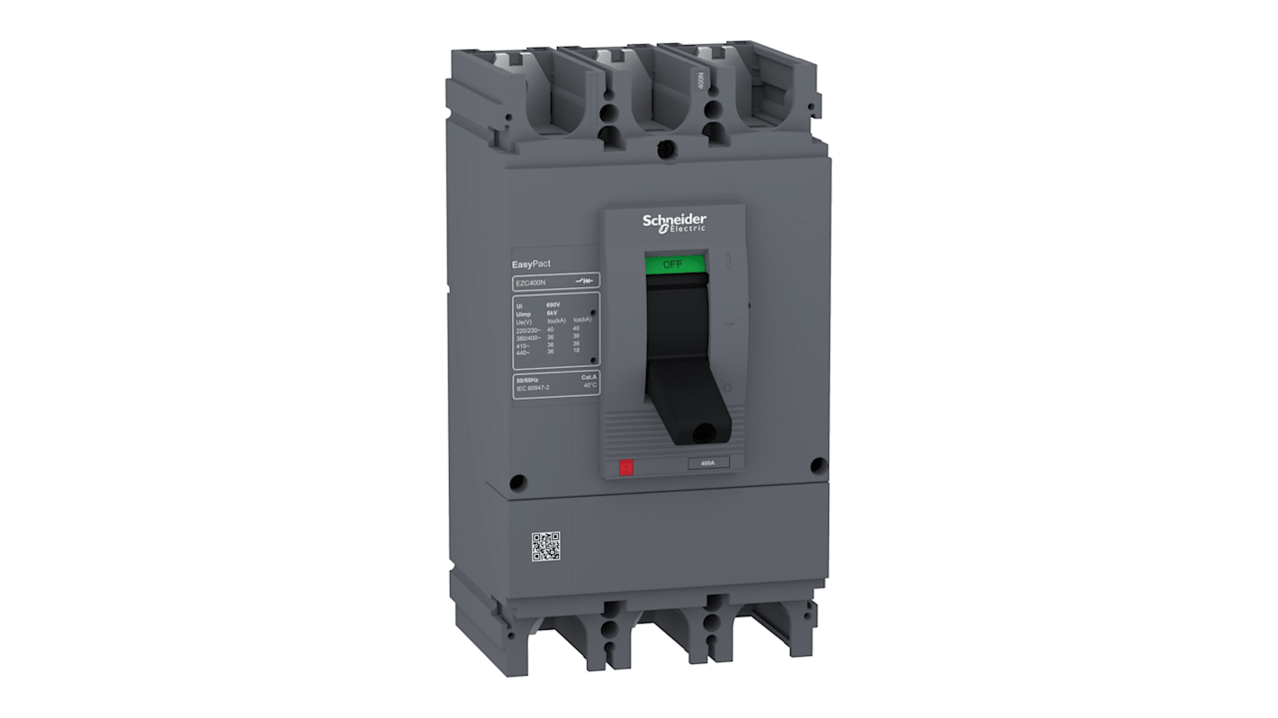 Schneider Electric Easypact EZC400N, Leistungsschalter MCCB 3-polig, 320A / Abschaltvermögen 36 kA 440V 250V, Fest, L.