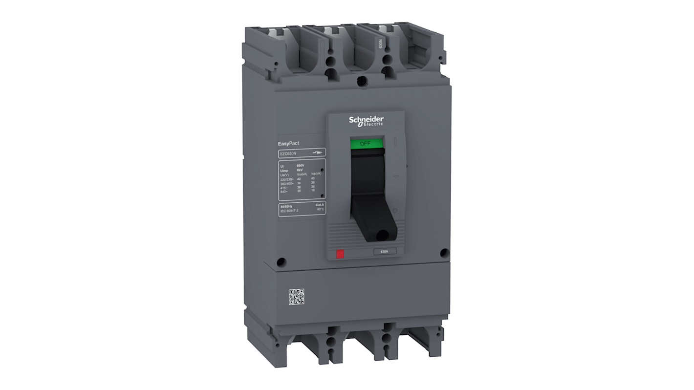 Schneider Electric Easypact EZC630N, Leistungsschalter MCCB 3-polig, 400A / Abschaltvermögen 36 kA 440V 250V, Fest, L.