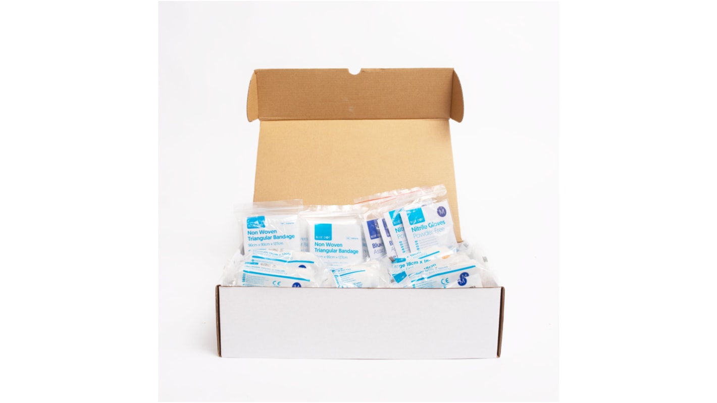 Crest Medical Cotton Blue, White First Aid Kit, 1Each Per Package