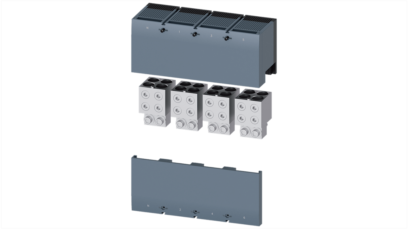 Conector de cable Siemens 3VA9604-0JC44 SENTRON para uso con 3VA15/25 1000