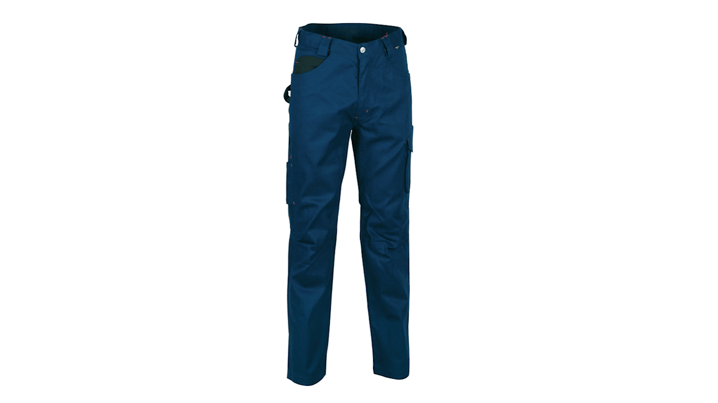Pantaloni Nero/Blu Navy 40% poliestere, 60% cotone per Uomo, lunghezza 42poll Resistenza al restringimento DRILL 54poll