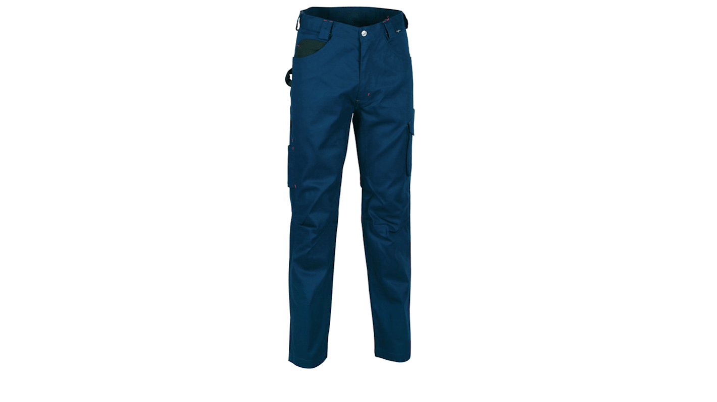 Pantaloni Nero/Blu Navy 40% poliestere, 60% cotone per Uomo 46, lunghezza 30poll Resistenza al restringimento