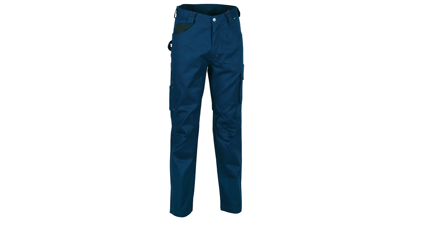 Pantaloni Nero/Blu Navy 40% poliestere, 60% cotone per Uomo 48, lunghezza 32poll Resistenza al restringimento