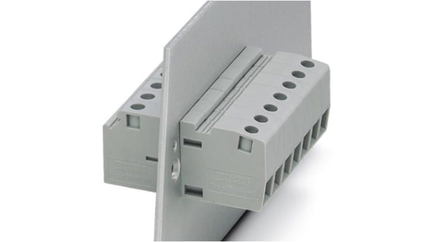 Phoenix Contact HDFK 10-HV Series Grey Feed Through Terminal Block, 10mm², 1-Level, Screw Termination