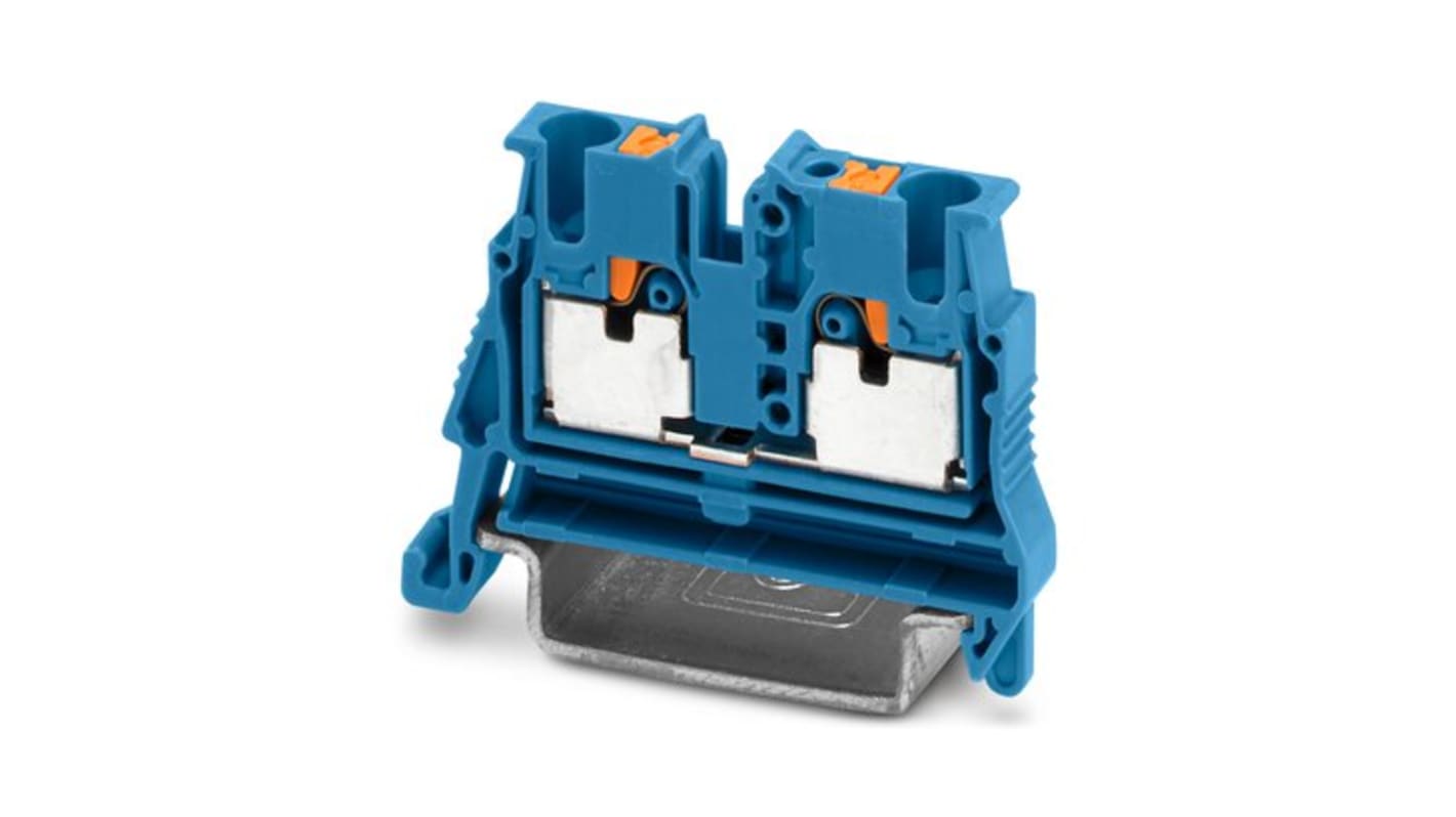 Phoenix Contact 5-NS 35, MPT 2 Series Blue Feed Through Terminal Block, 2.5mm², 1-Level, Push In Termination