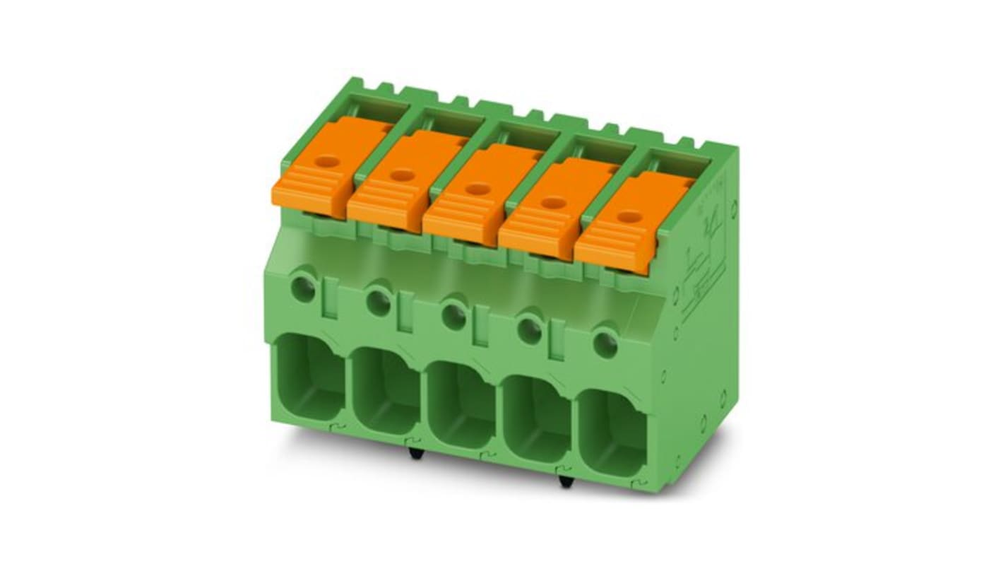 Phoenix Contact 5-ZB, LPT 6/ 4-7 Series PCB Terminal Block, 4-Contact, 7.5mm Pitch, PCB Mount, 1-Row, PCB Termination