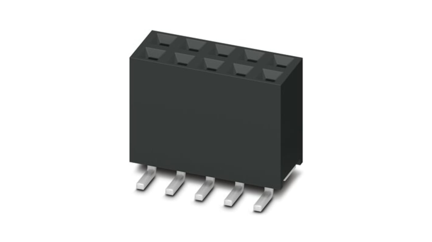 Phoenix Contact 54D/ 10-SV-1020-1-BT, FQ 2 Series Surface Mount Socket Strip, 2-Row, 2.54mm Pitch, SMD Termination