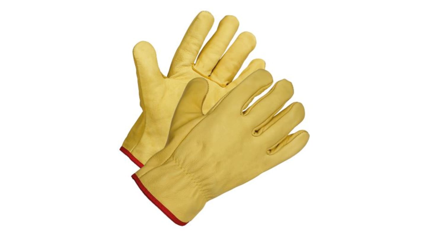 Guantes de trabajo de Vellón (interior) Amarillo Himalayan serie H310, talla 10, con recubrimiento de Piel, Resistentes