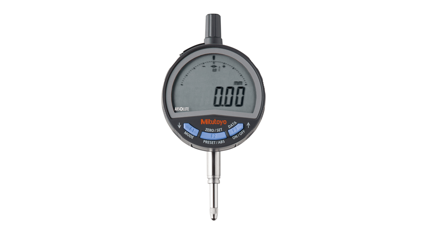 Mitutoyo 543-710BMetric Plunger Digital Indicator, 12.7 mm Measurement Range, 0.01 mm Resolution , 0.02 mm Accuracy