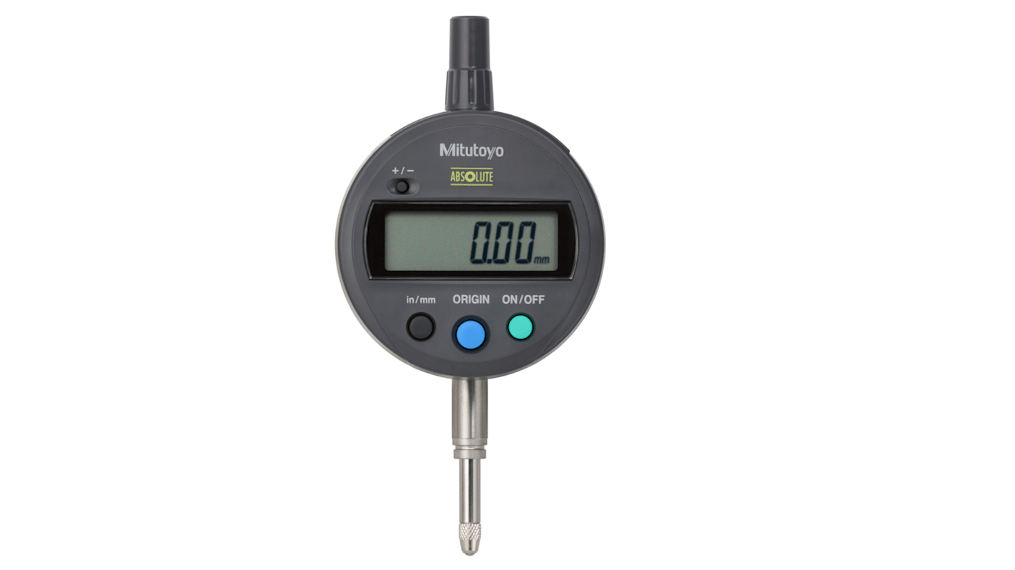 Mitutoyo 543-782-10Imperial, Metric Plunger Digital Indicator, 12.7 mm Measurement Range, 0.01 mm Resolution , ±0.02 mm