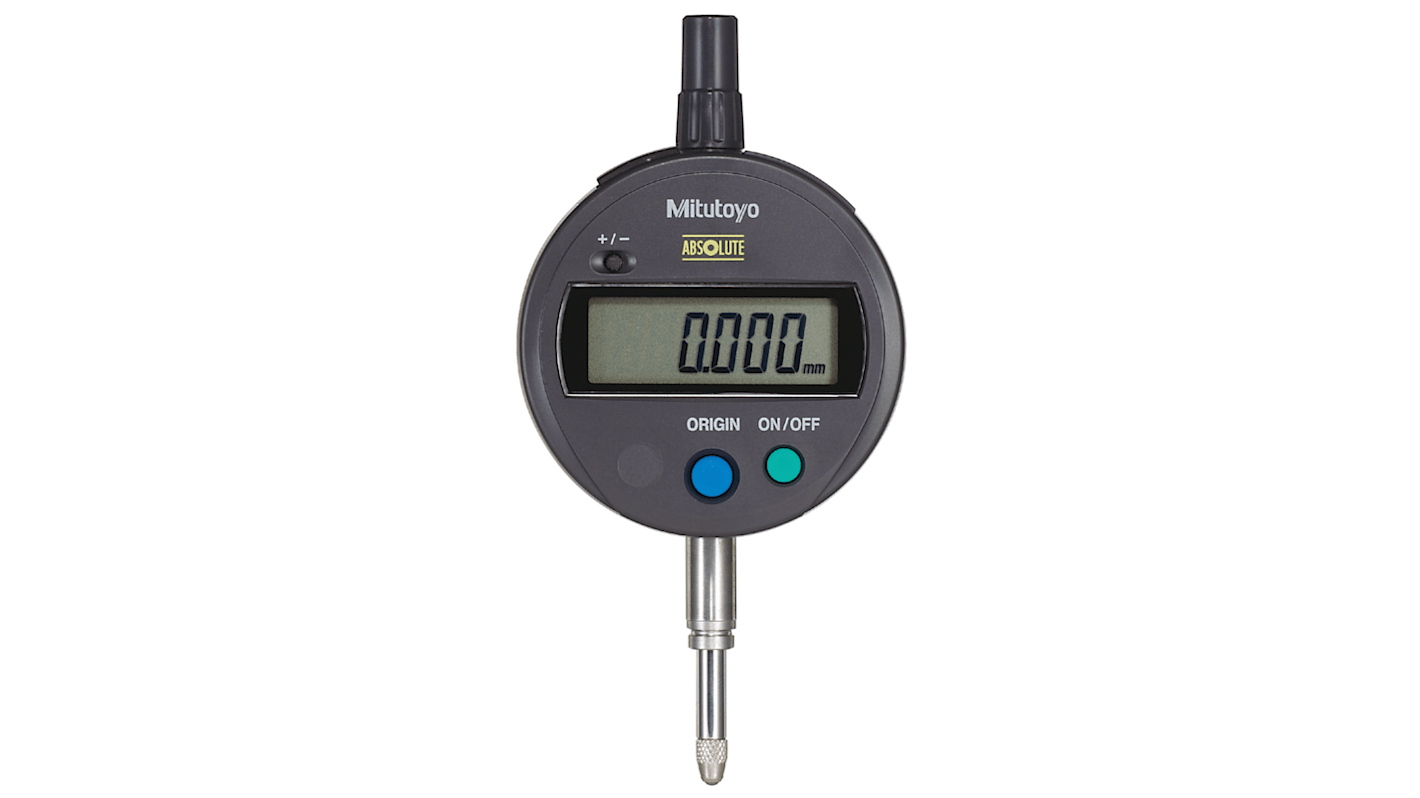 Mitutoyo 543-790B-10Metric Plunger Digital Indicator, 12.7 mm Measurement Range, 0.001 mm Resolution , 0.003 mm Accuracy