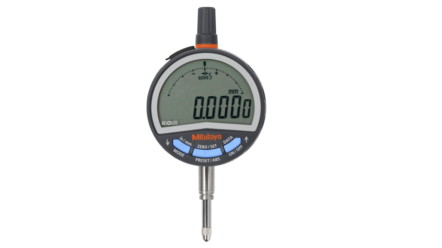 Mitutoyo 543-701BImperial, Metric Plunger Digital Indicator, 12.7 mm Measurement Range, ±0.003 mm Accuracy With UKAS