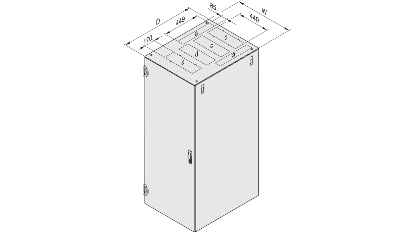 Panel stelażowy Górna płyta pokrywy do szafy RACK nVent SCHROFF 600 x 1000mm