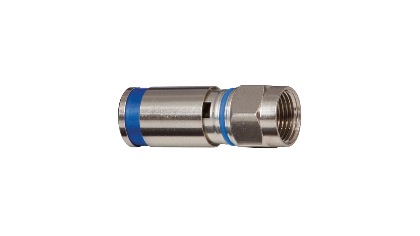 Klein Tools, jack Cable Mount F Connector, Crimp Termination, Straight Body