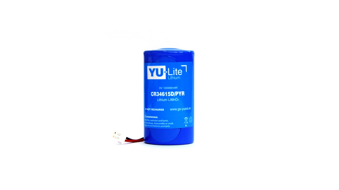 Yuasa CR34615 LiMnO2 Lithium Batterie mit Stiftanschluss, 3V