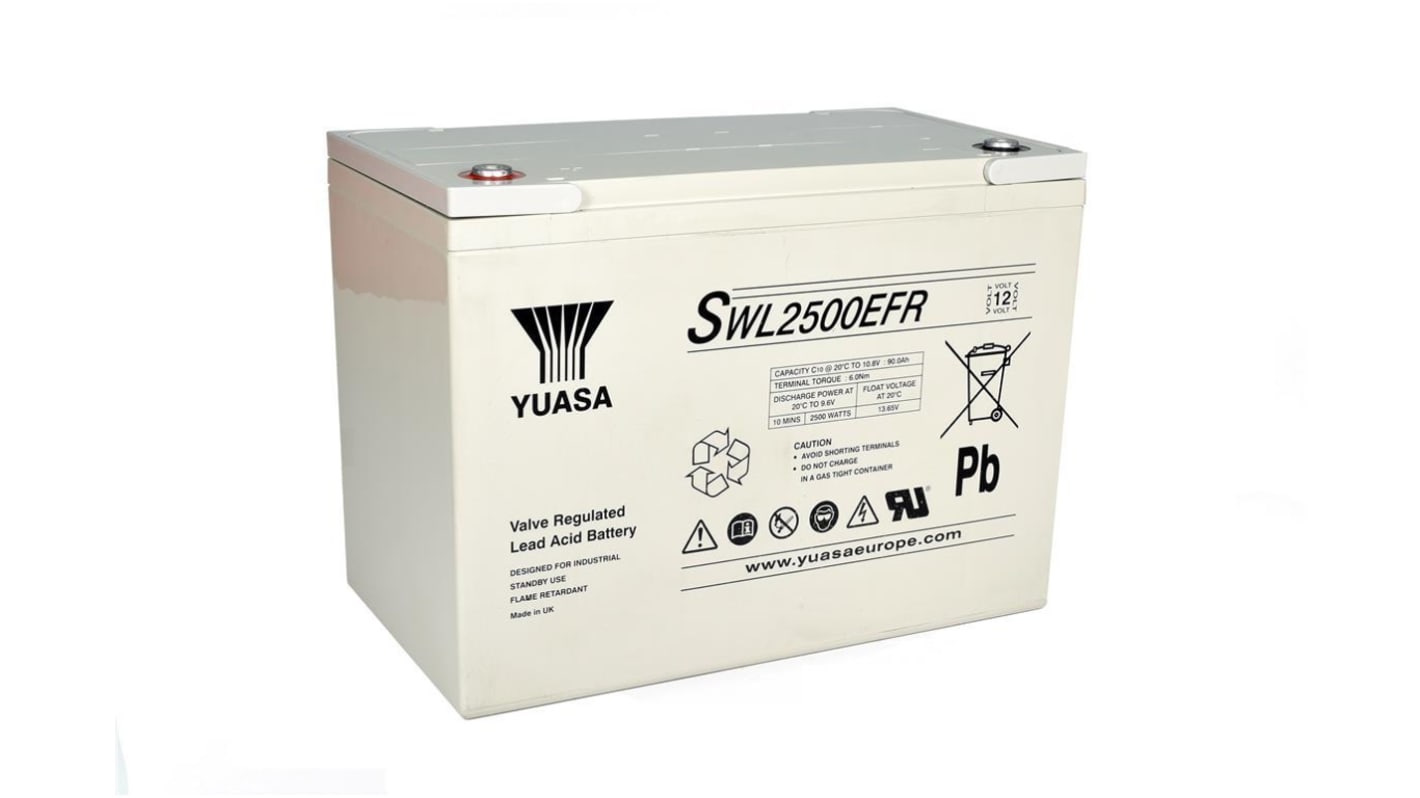 Yuasa 12V M6 Lead Acid Battery, 93.6Ah