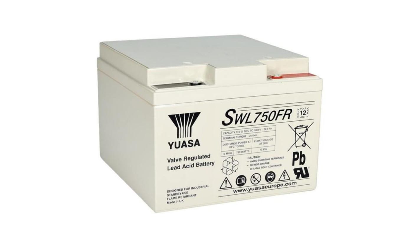 Yuasa 12V M5 Lead Acid Battery, 25Ah