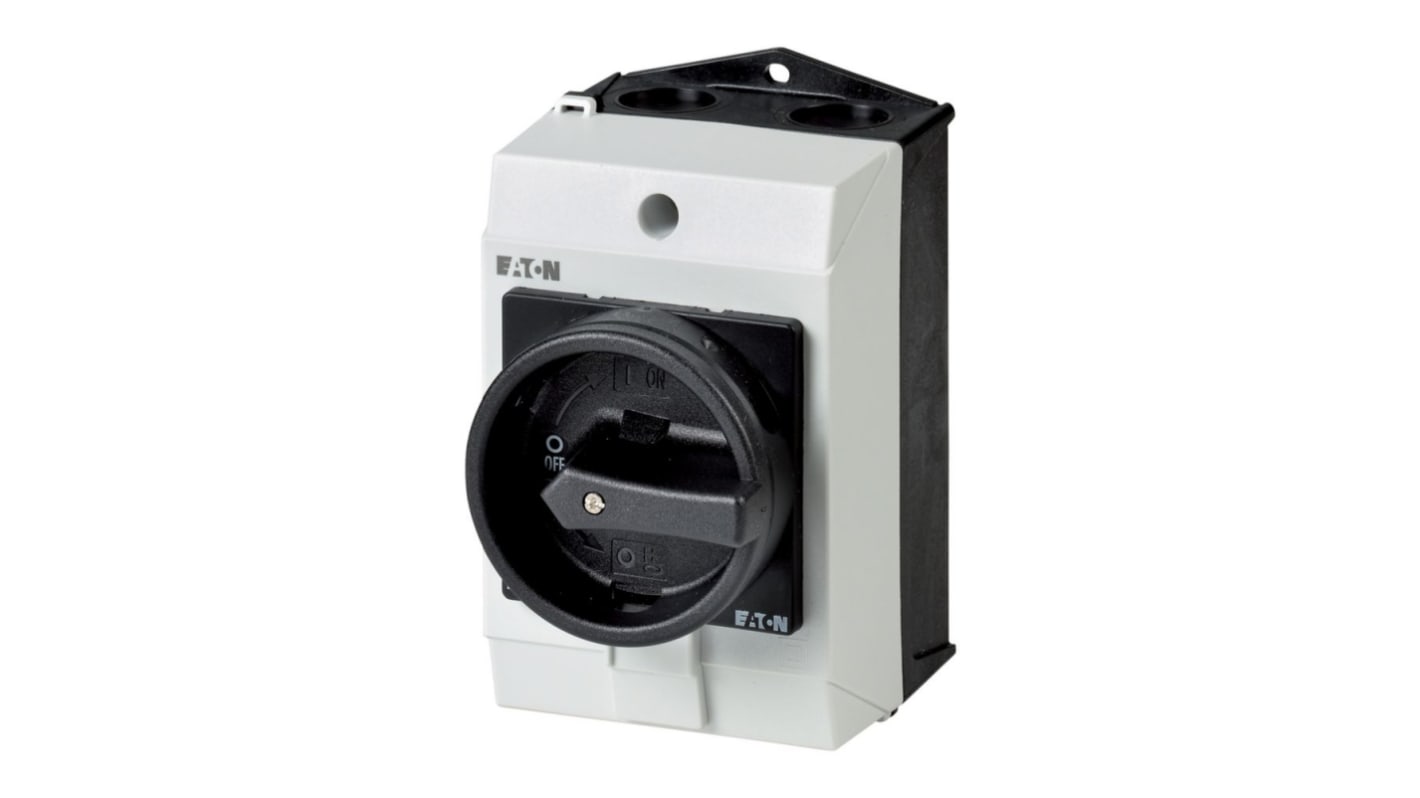 Interruptor seccionador, 1, 1NA, Corriente 20A, Potencia 7,5kW, IP65 T0-1-8200/I1/SVB-SW Moeller