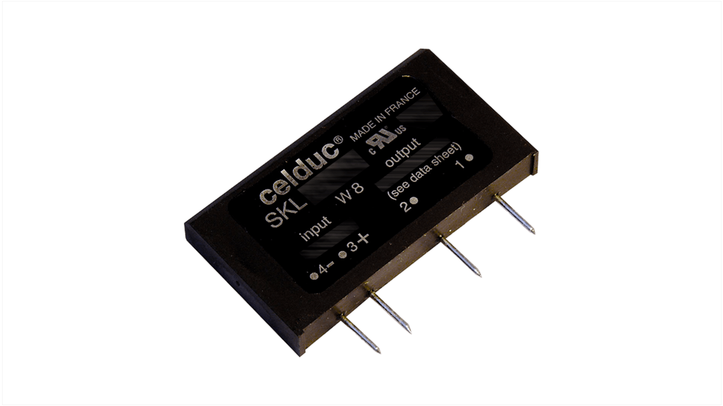 Celduc SKL Series Solid State Relay, 30 A Load, PCB Mount, 600 Vrms Load, 32 Vdc Control